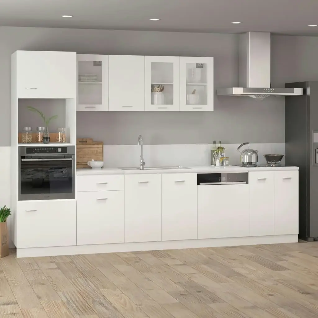 Microwave Cabinet White 60x57x207 cm Engineered Wood 802546