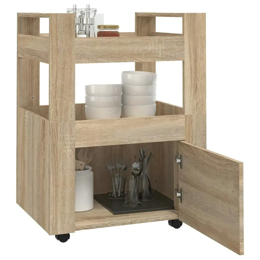 Kitchen Trolley Sonoma Oak 60x45x80 cm Engineered Wood 816827