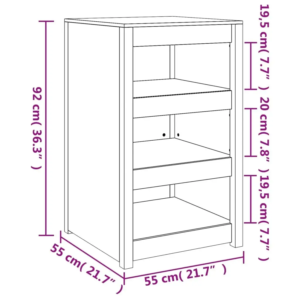 Outdoor Kitchen Cabinet 55x55x92 cm Solid Wood Douglas 832344