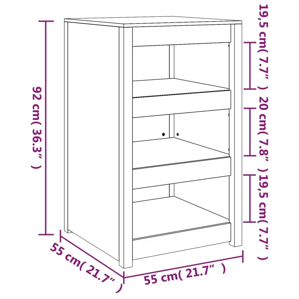 Outdoor Kitchen Cabinet 55x55x92 cm Solid Wood Pine 832341