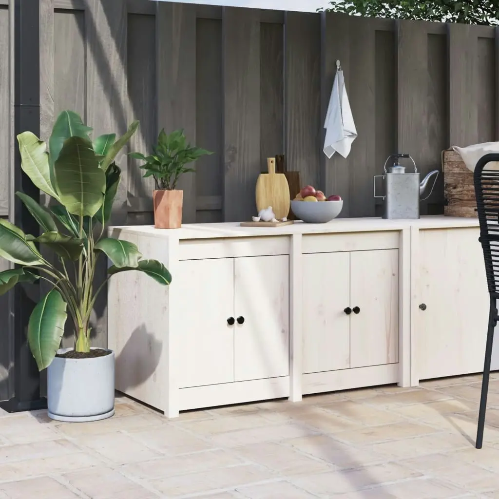 Outdoor Kitchen Cabinet White 106x55x64 cm Solid Wood Pine 832338