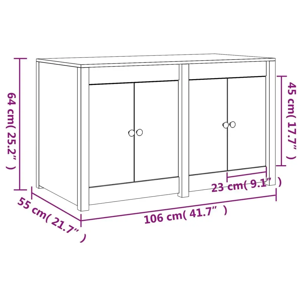 Outdoor Kitchen Cabinet White 106x55x64 cm Solid Wood Pine 832338