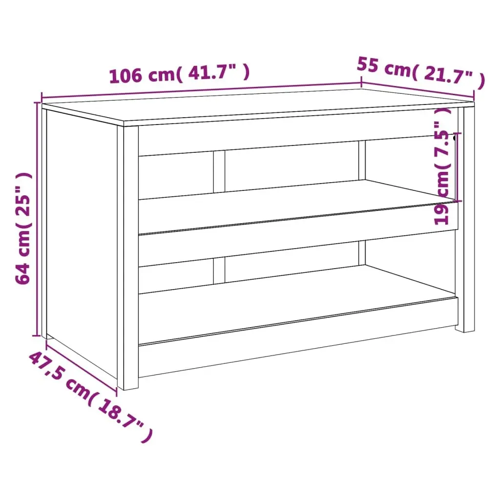 Outdoor Kitchen Cabinet White 106x55x64 cm Solid Wood Pine 832334