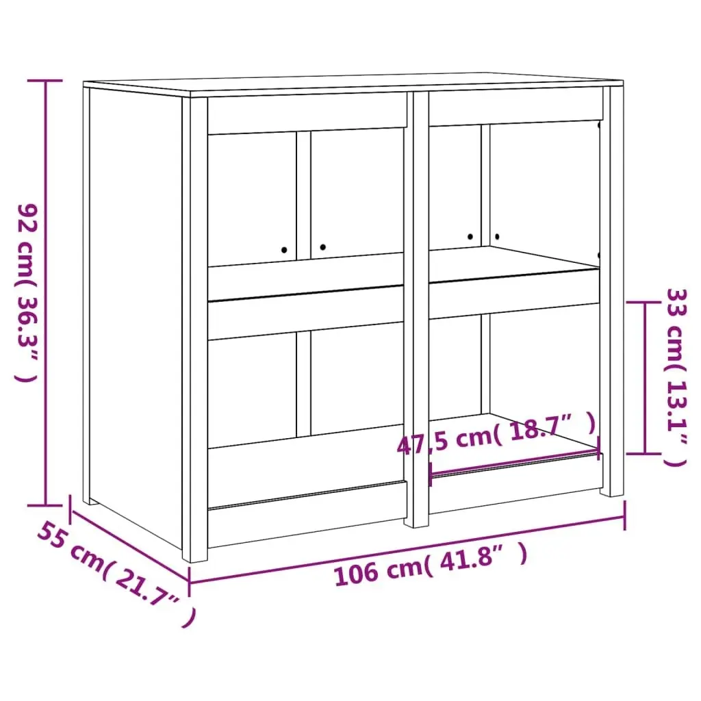 Outdoor Kitchen Cabinet White 106x55x92 cm Solid Wood Pine 832354