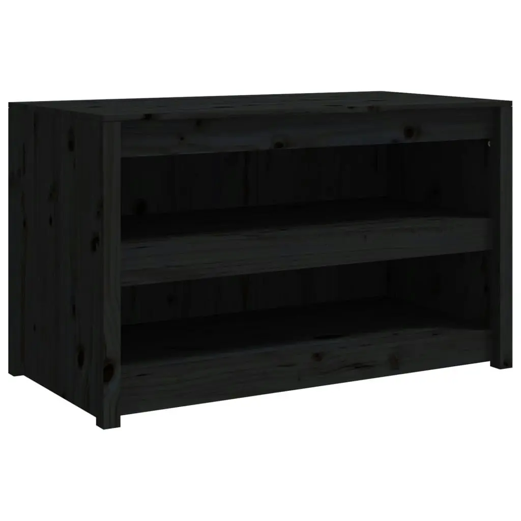 Outdoor Kitchen Cabinets 2 pcs Black Solid Wood Pine 3196132