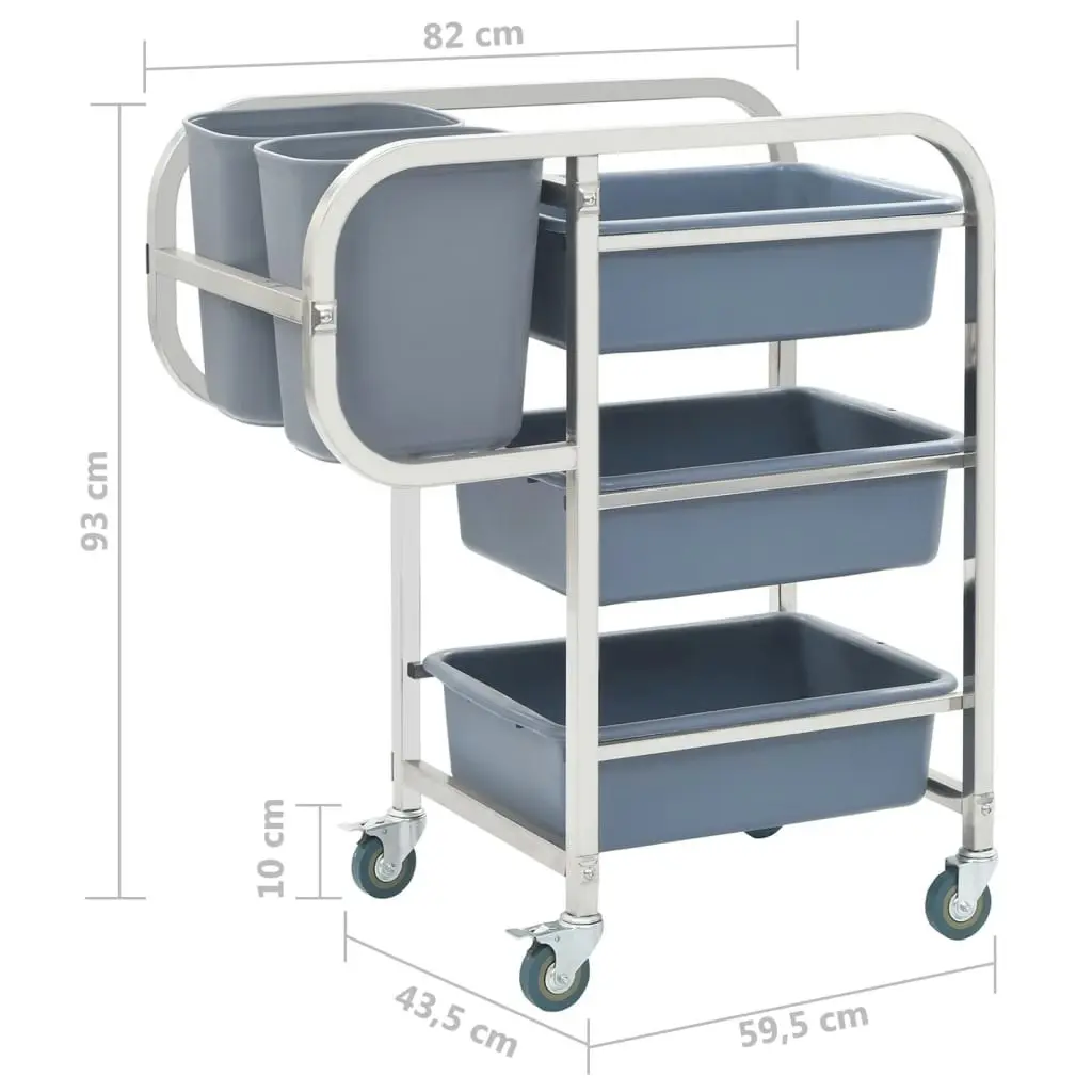 Kitchen Cart with Plastic Containers 82x43.5x93 cm 50918