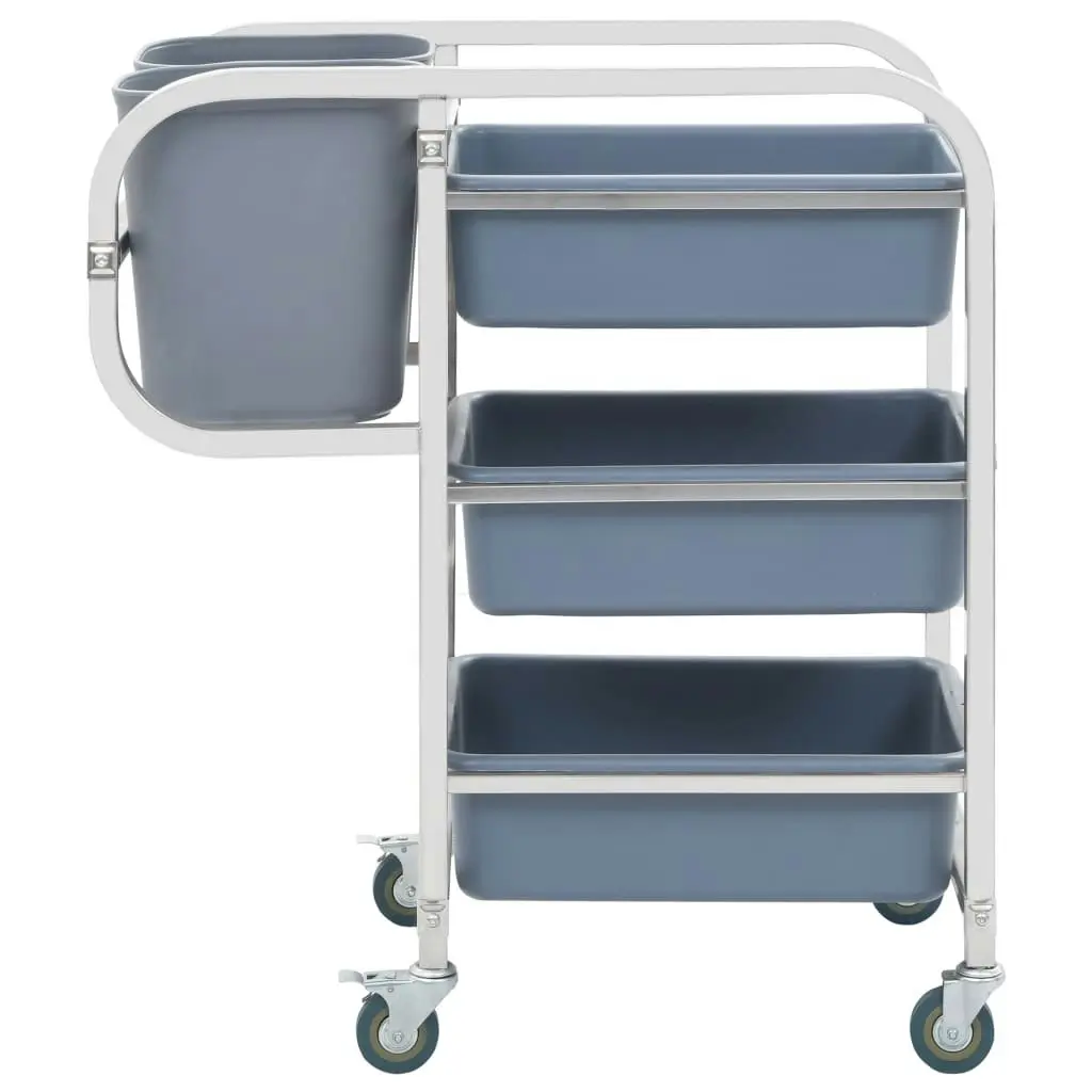 Kitchen Cart with Plastic Containers 82x43.5x93 cm 50918