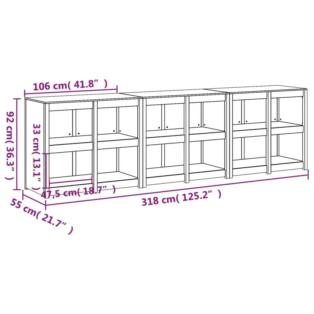 Outdoor Kitchen Cabinets 3 pcs Solid Wood Douglas 3196166