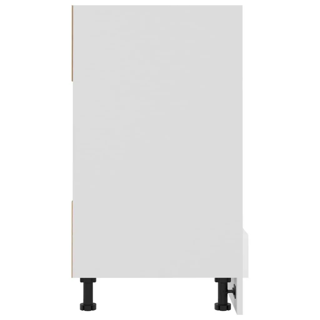 Oven Cabinet High Gloss White 60x46x81.5 cm Engineered Wood 802502