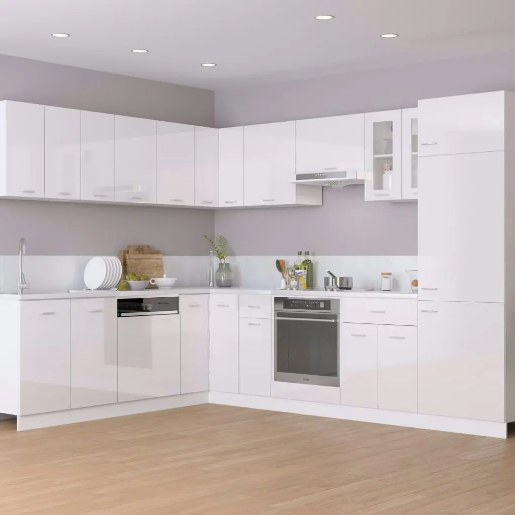 Oven Cabinet High Gloss White 60x46x81.5 cm Engineered Wood 802502