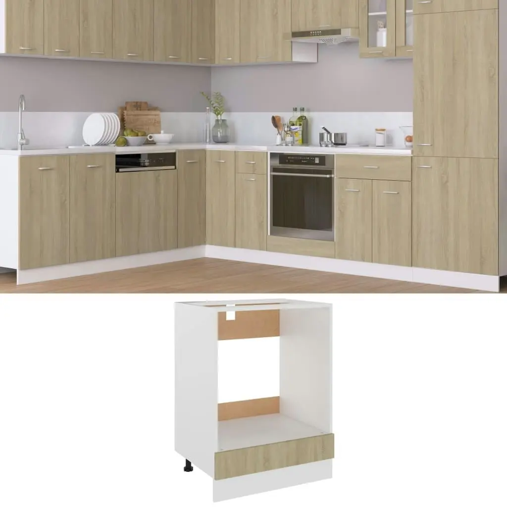 Oven Cabinet Sonoma Oak 60x46x81.5 cm Engineered Wood 802500