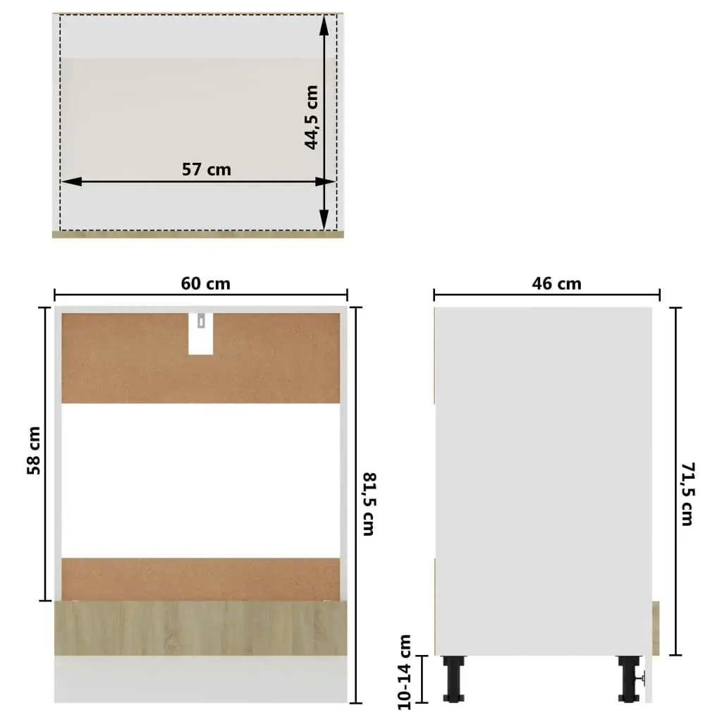 Oven Cabinet Sonoma Oak 60x46x81.5 cm Engineered Wood 802500