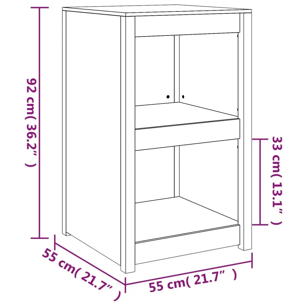 Outdoor Kitchen Cabinet White 55x55x92 cm Solid Wood Pine 832350