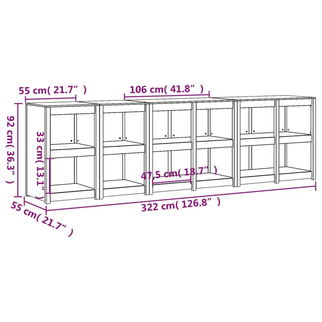 Outdoor Kitchen Cabinets 4 pcs Solid Wood Douglas 3196162