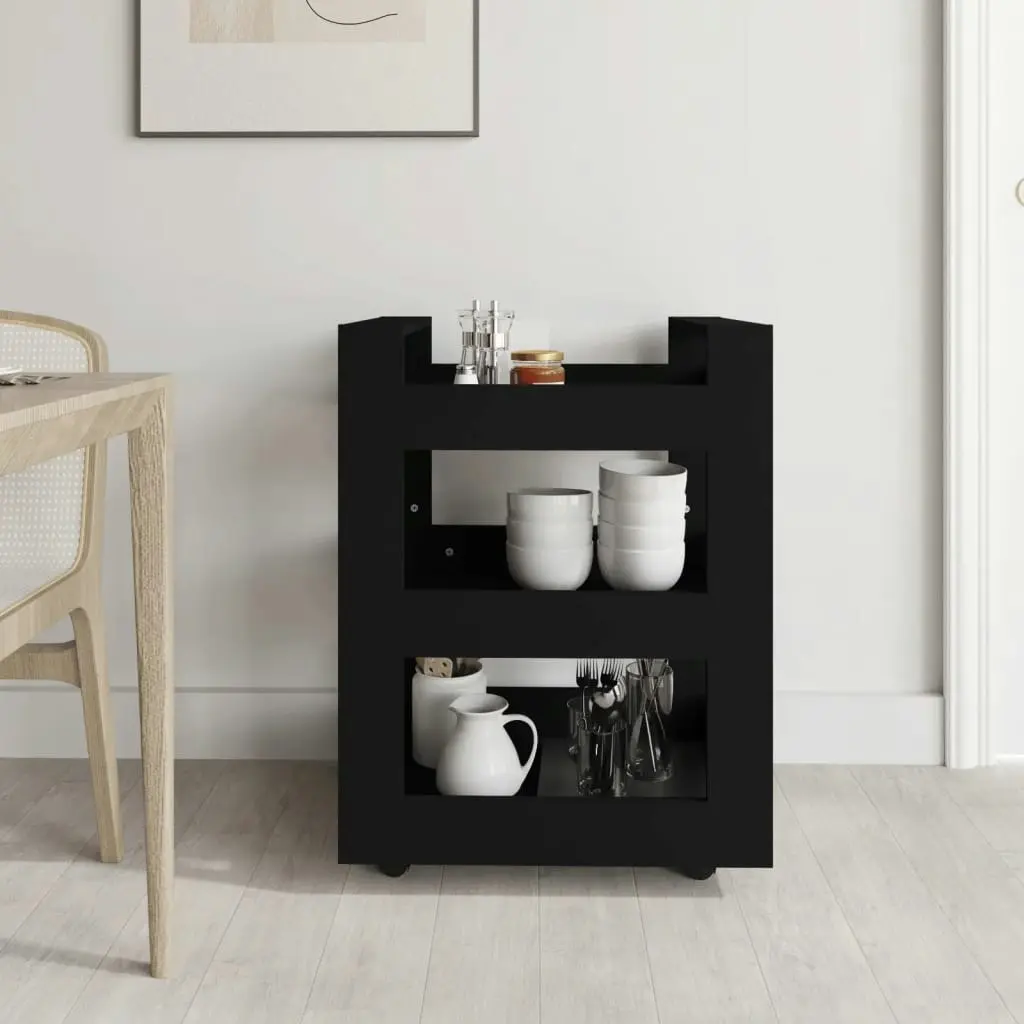 Kitchen Trolley Black 60x45x80 cm Engineered Wood 816817