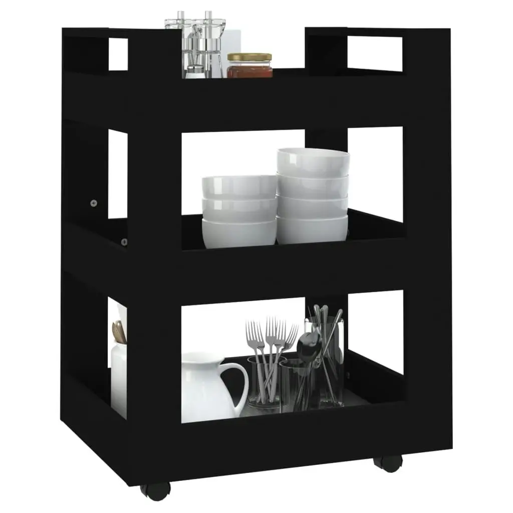 Kitchen Trolley Black 60x45x80 cm Engineered Wood 816817