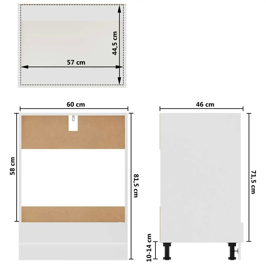 Oven Cabinet White 60x46x81.5 cm Engineered Wood 802497