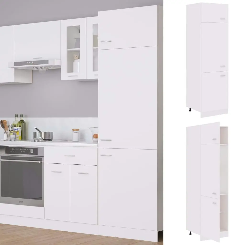 Refrigerator Cabinet White 60x57x207 cm Engineered Wood 802538