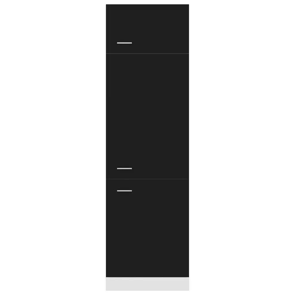 Refrigerator Cabinet Black 60x57x207 cm Engineered Wood 802539