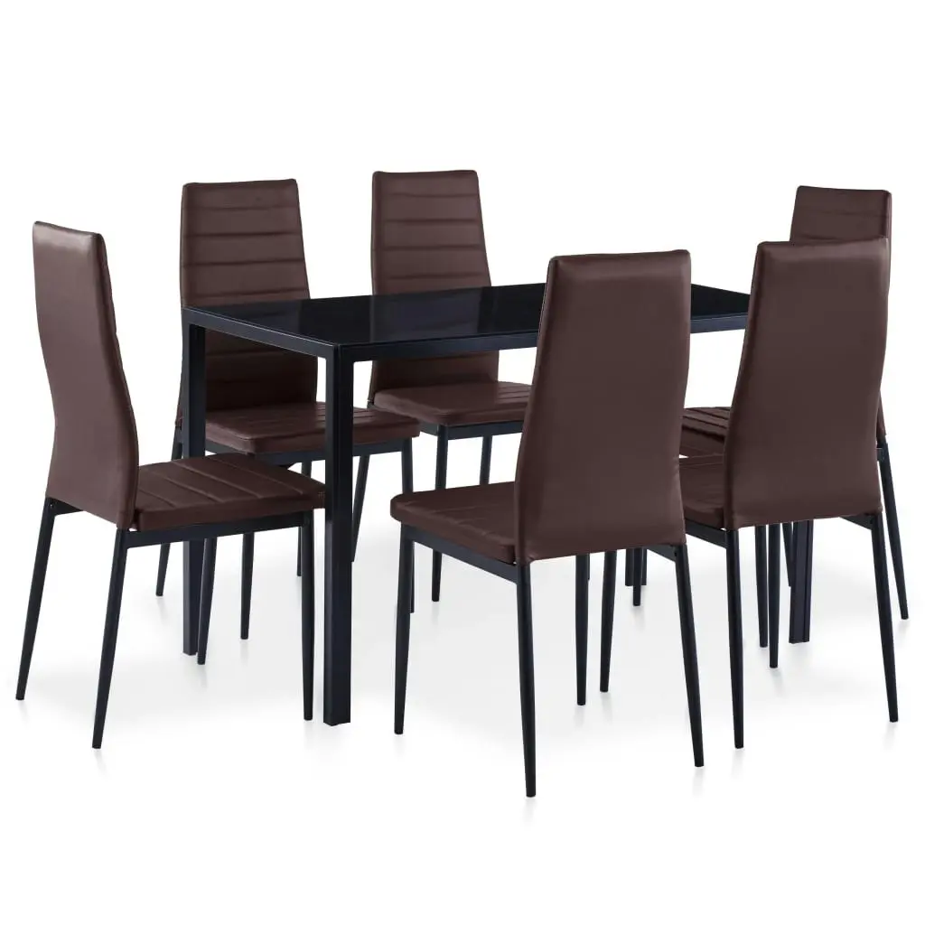 Seven Piece Dining Set Brown 281698