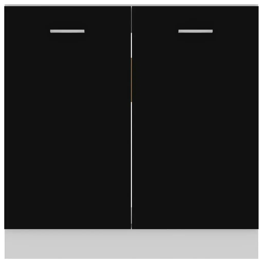 Sink Bottom Cabinet Black 80x46x81.5 cm Engineered Wood 801197