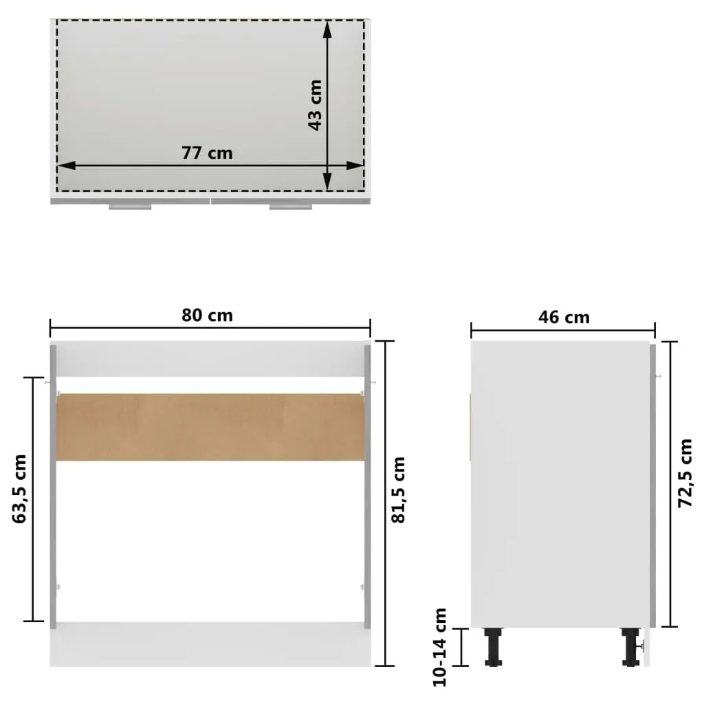 Sink Bottom Cabinet Concrete Grey 80x46x81.5 cm Engineered Wood 801200