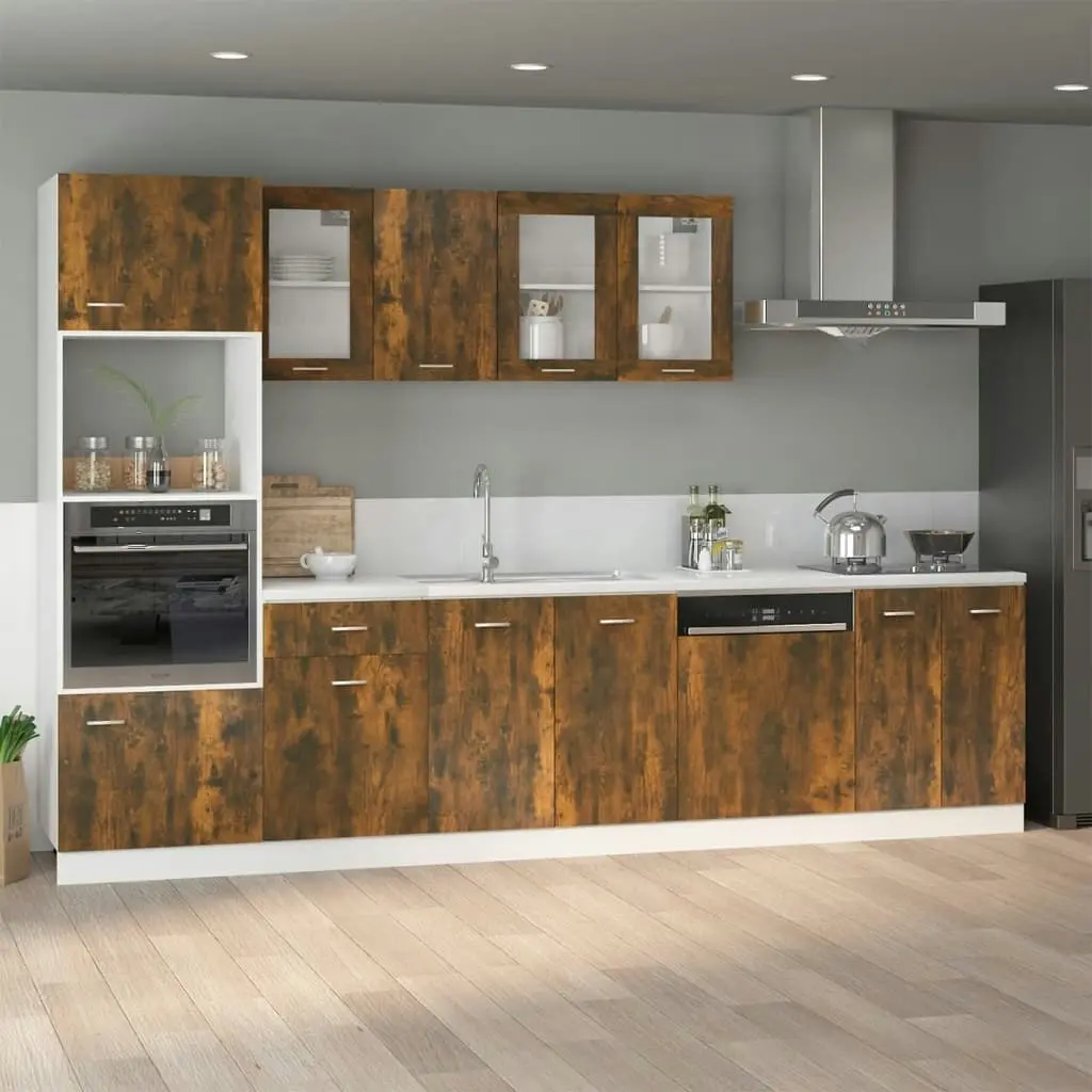 Sink Bottom Cabinet Smoked Oak 80x46x81.5 cm Engineered Wood 815564