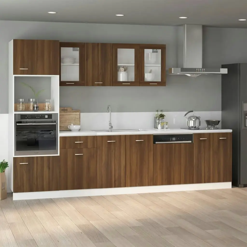 Sink Bottom Cabinet Brown Oak 80x46x81.5 cm Engineered Wood 815566