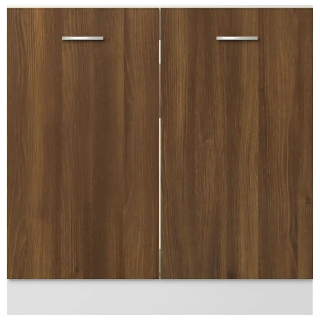 Sink Bottom Cabinet Brown Oak 80x46x81.5 cm Engineered Wood 815566