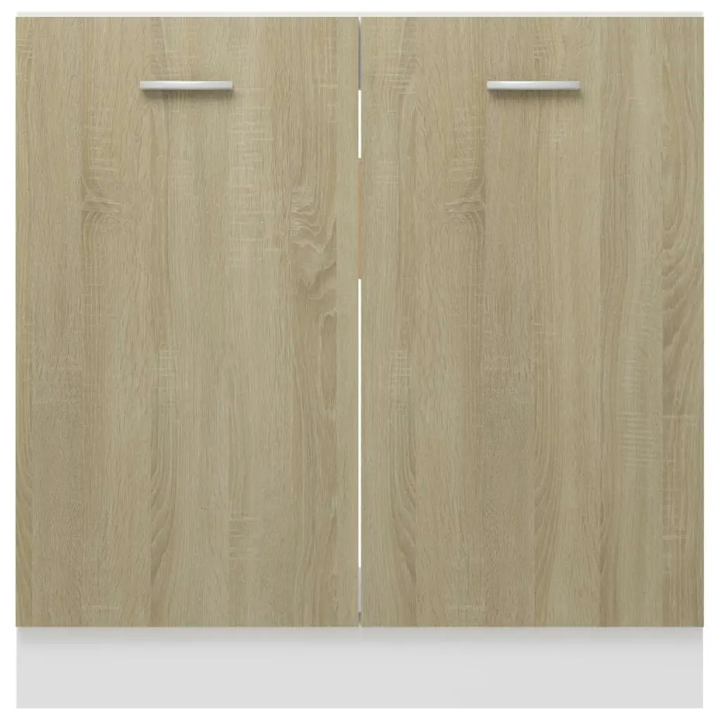 Sink Bottom Cabinet Sonoma Oak 80x46x81.5 cm Engineered Wood 801199