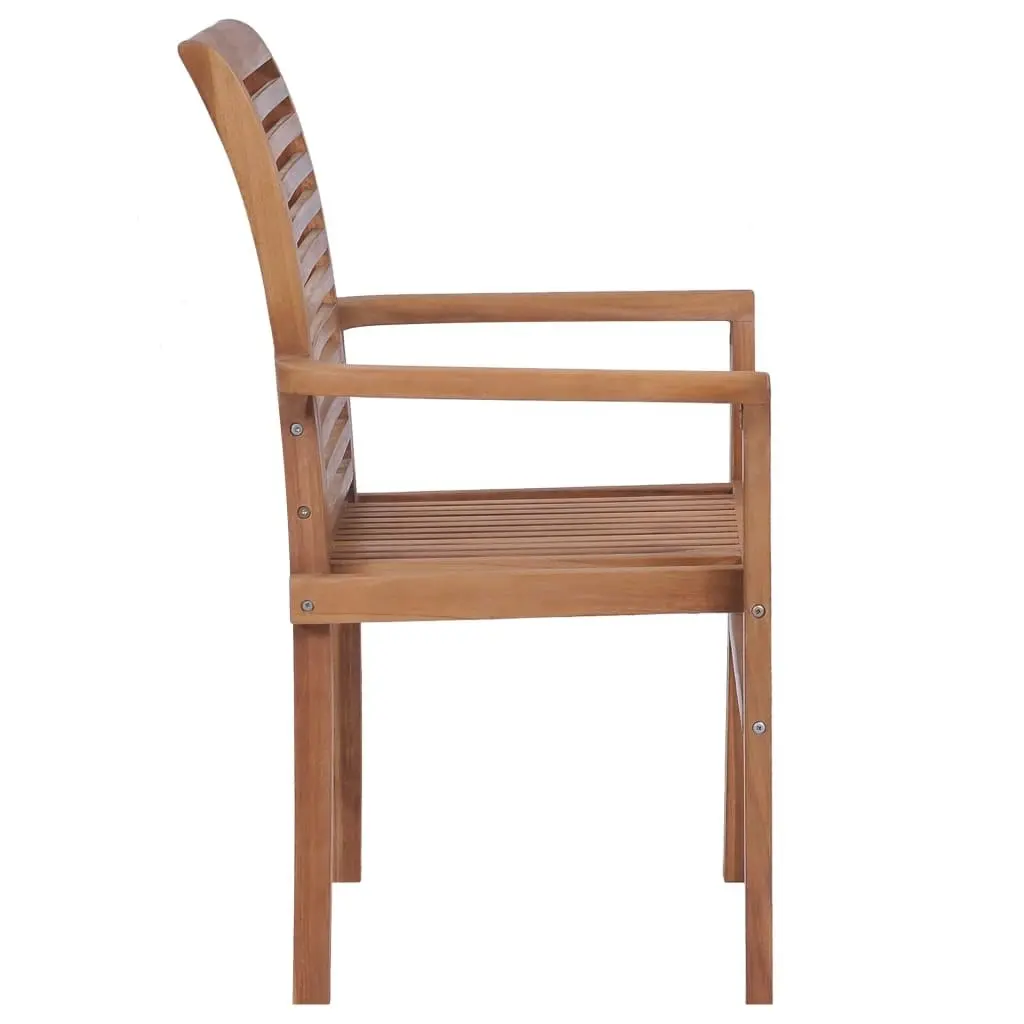 Stacking Dining Chairs 2 pcs Solid Teak 44664