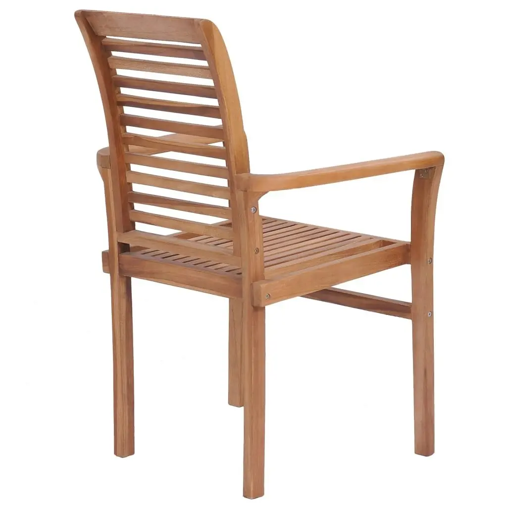 Stacking Dining Chairs 2 pcs Solid Teak 44664