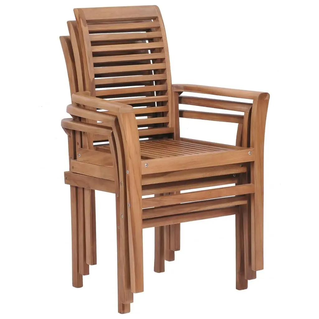 Stacking Dining Chairs 2 pcs Solid Teak 44664