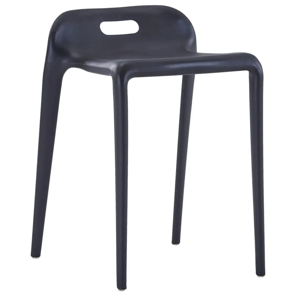 Stackable Stools 4 pcs Black Plastic 247281