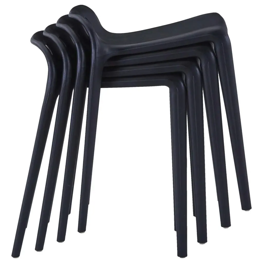 Stackable Stools 4 pcs Black Plastic 247281