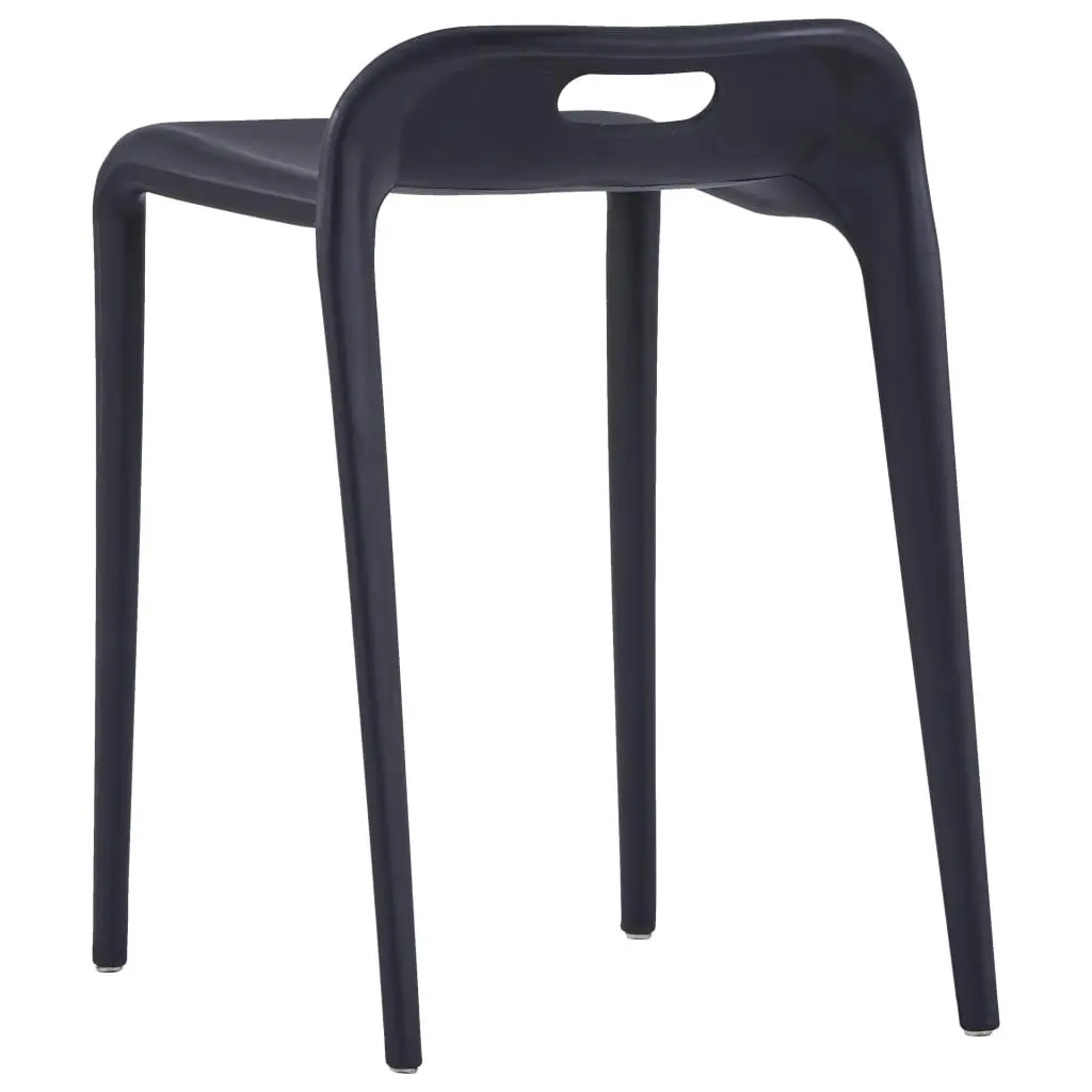 Stackable Stools 4 pcs Black Plastic 247281