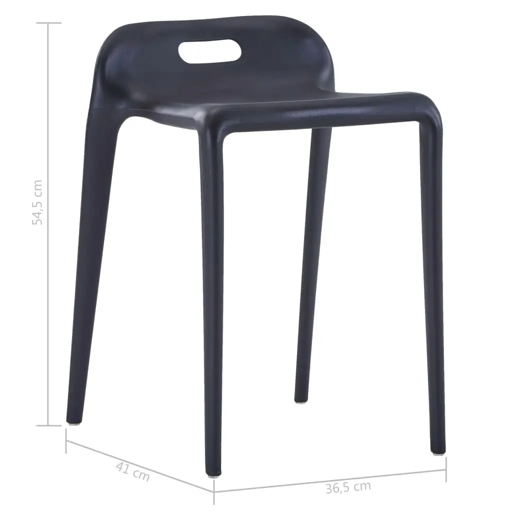 Stackable Stools 4 pcs Black Plastic 247281