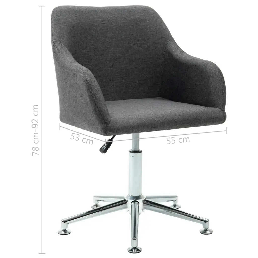 Swivel Dining Chair Dark Grey Fabric 323032