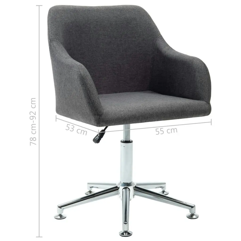 Swivel Dining Chair Dark Grey Fabric 283470