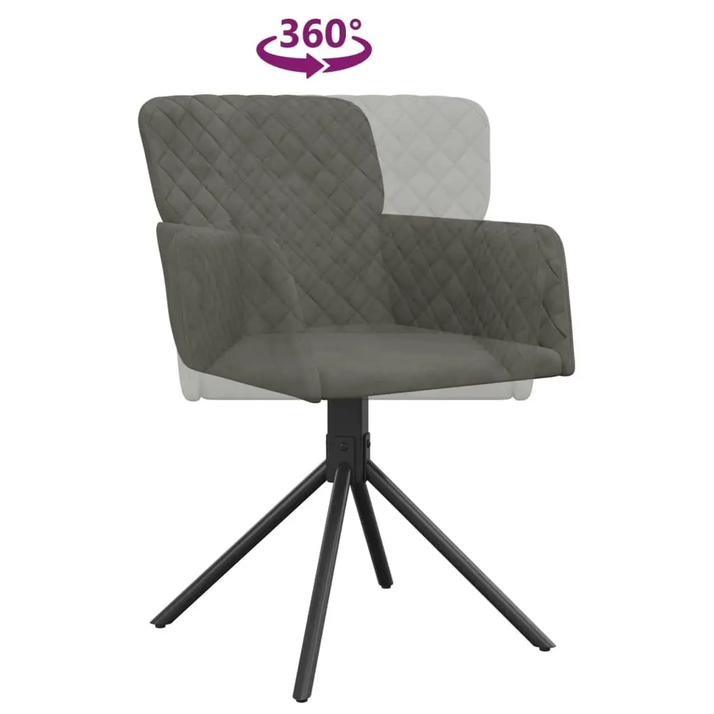 Swivel Dining Chairs 2 pcs Dark Grey Velvet 344791