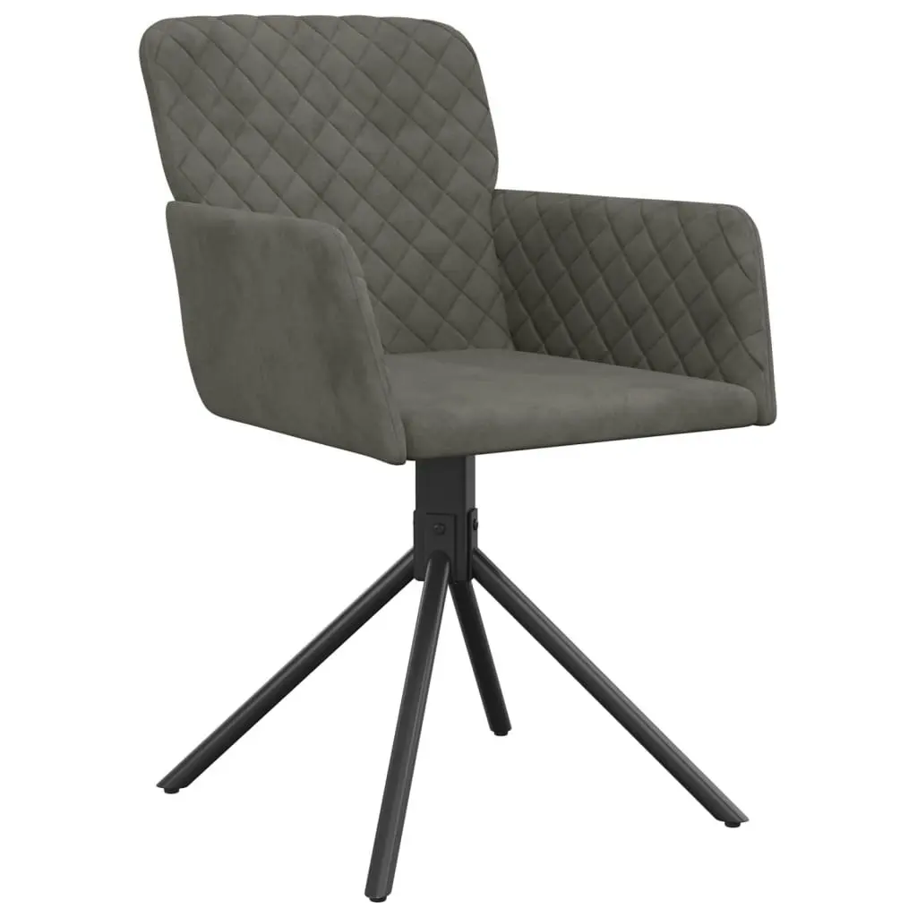 Swivel Dining Chairs 2 pcs Dark Grey Velvet 344791