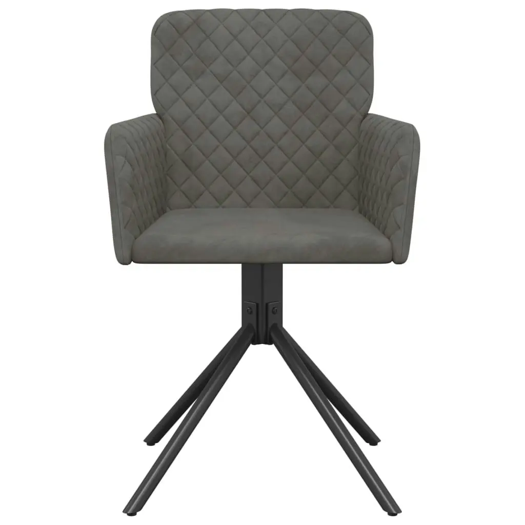 Swivel Dining Chairs 2 pcs Dark Grey Velvet 344791