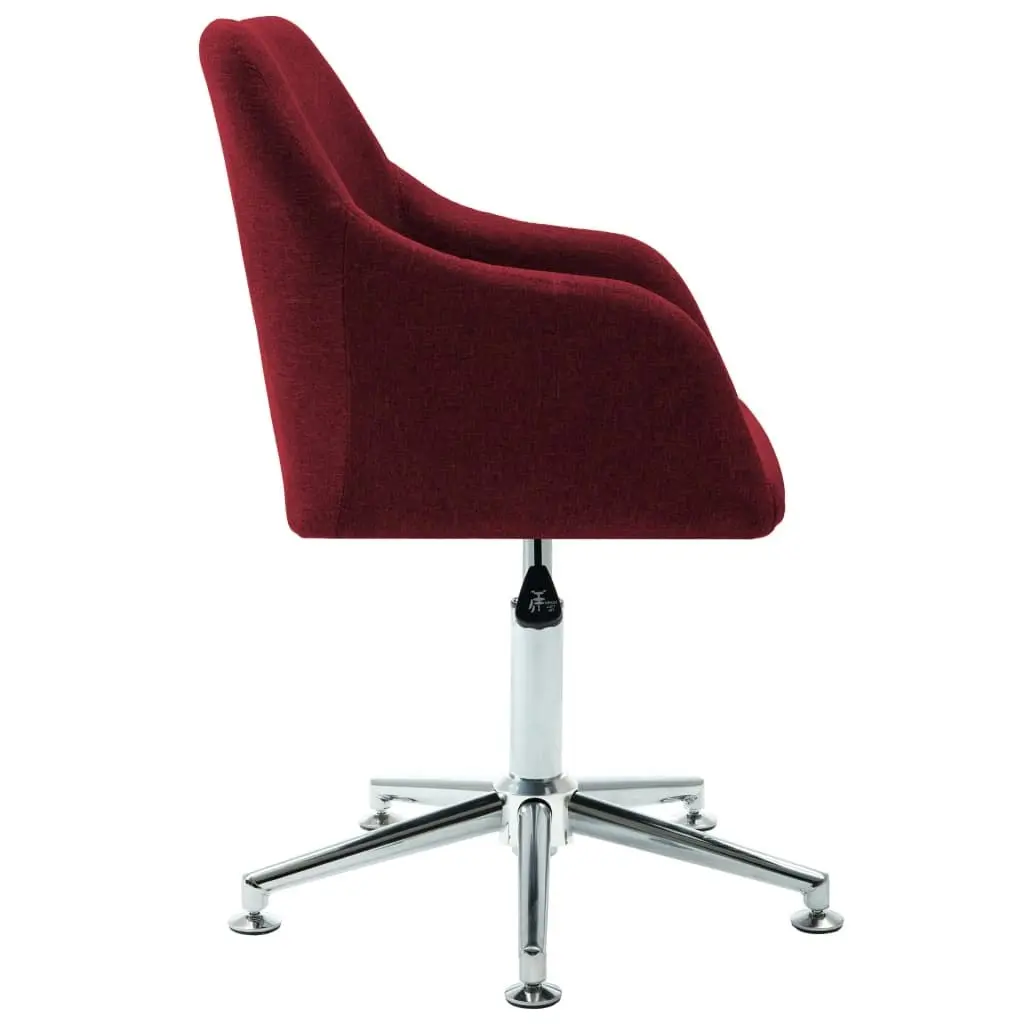 Swivel Dining Chair Wine Red Fabric 323039