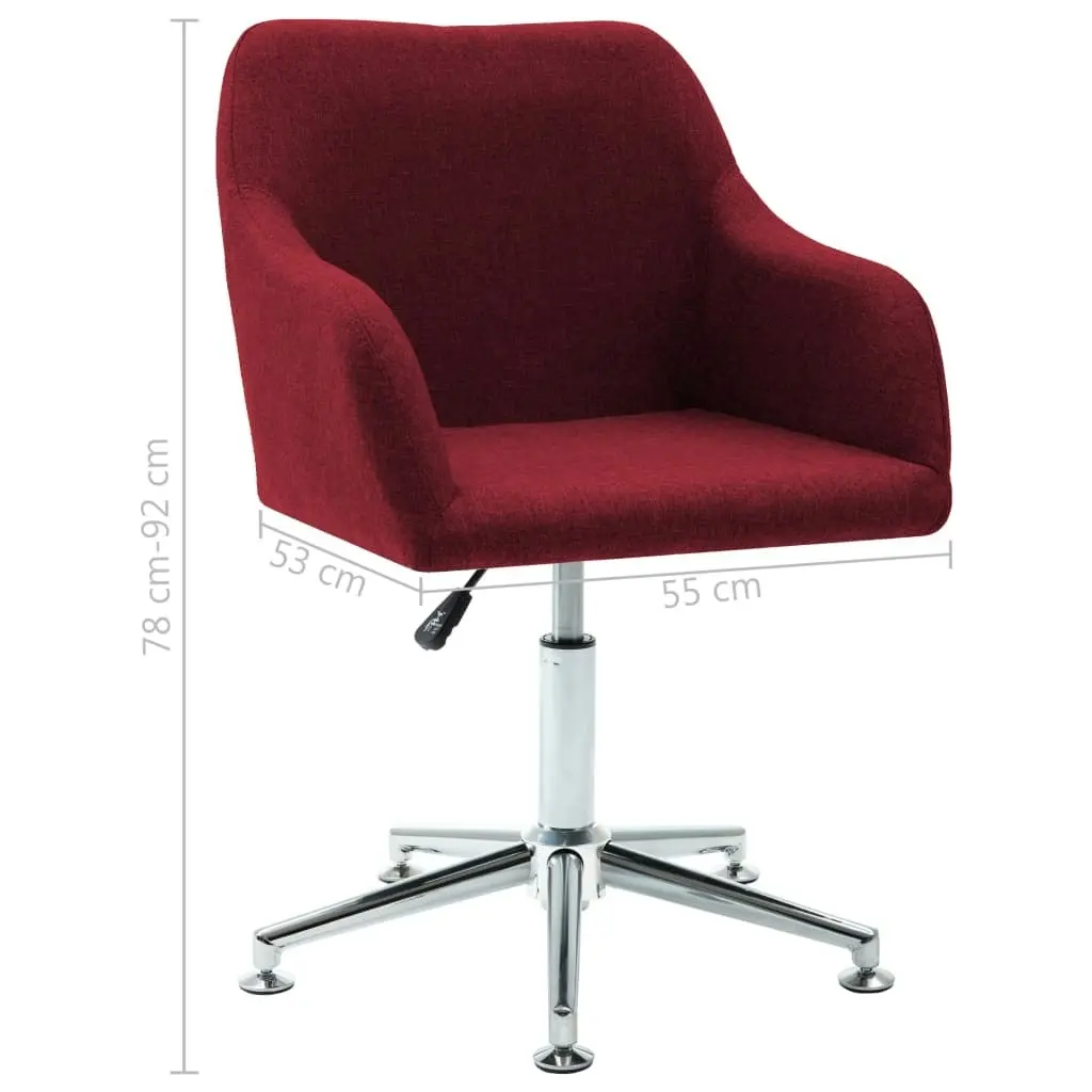 Swivel Dining Chair Wine Red Fabric 323039