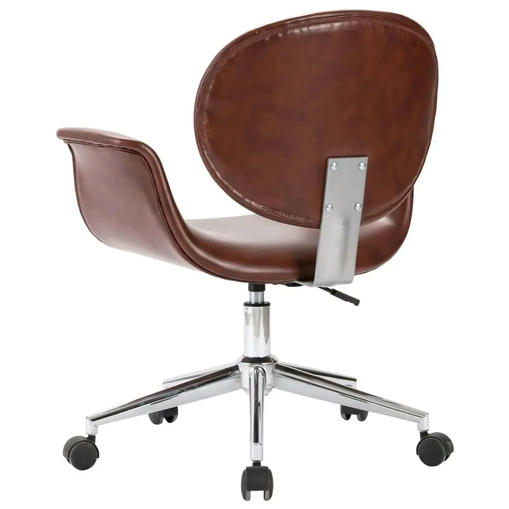 Swivel Dining Chairs 2 pcs Brown Faux Leather 3054860