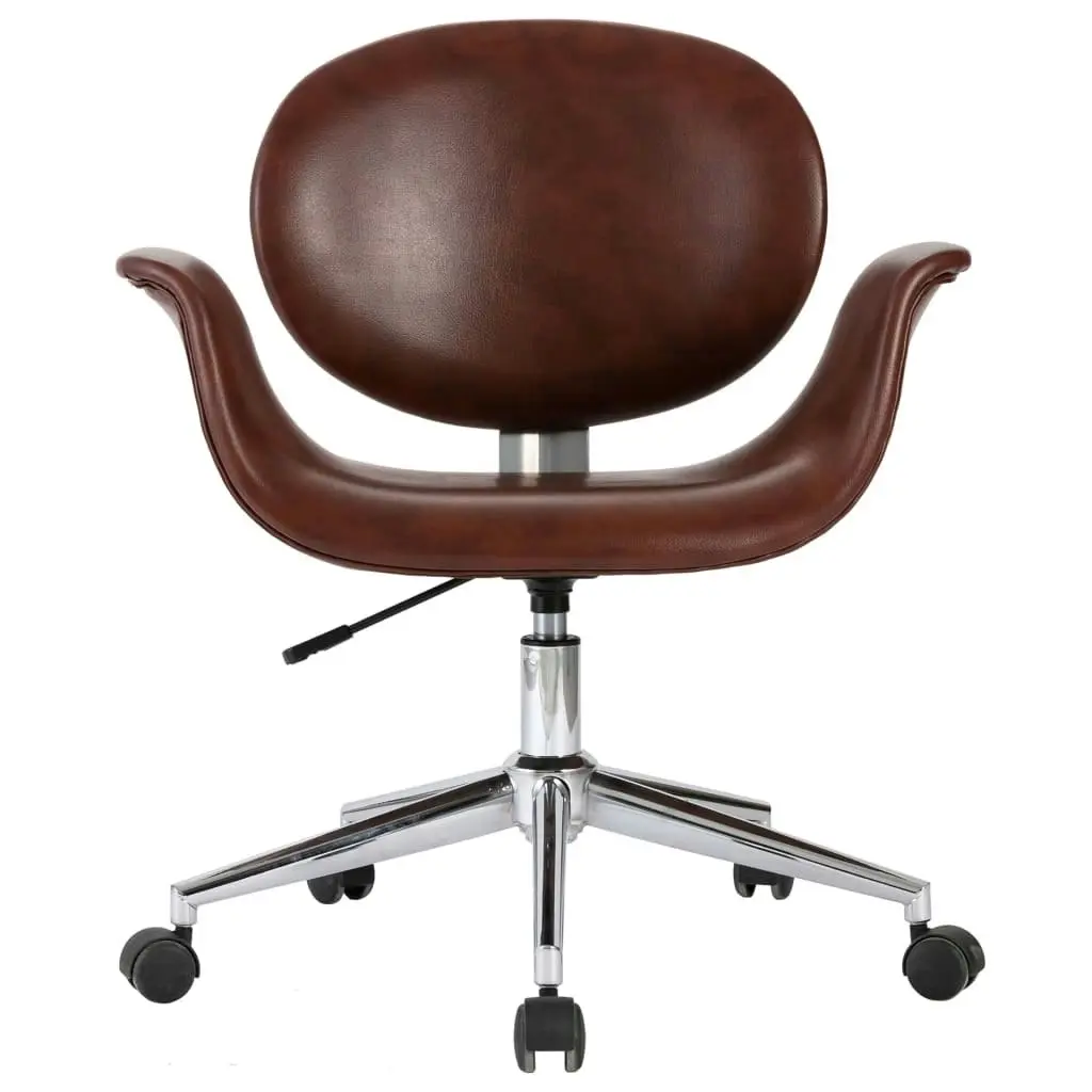 Swivel Dining Chairs 2 pcs Brown Faux Leather 3054860