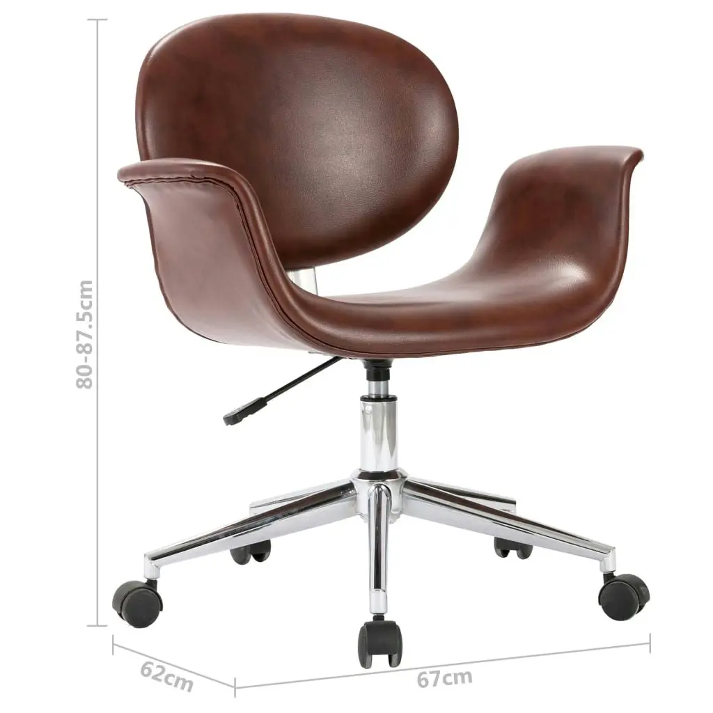 Swivel Dining Chairs 2 pcs Brown Faux Leather 3054860