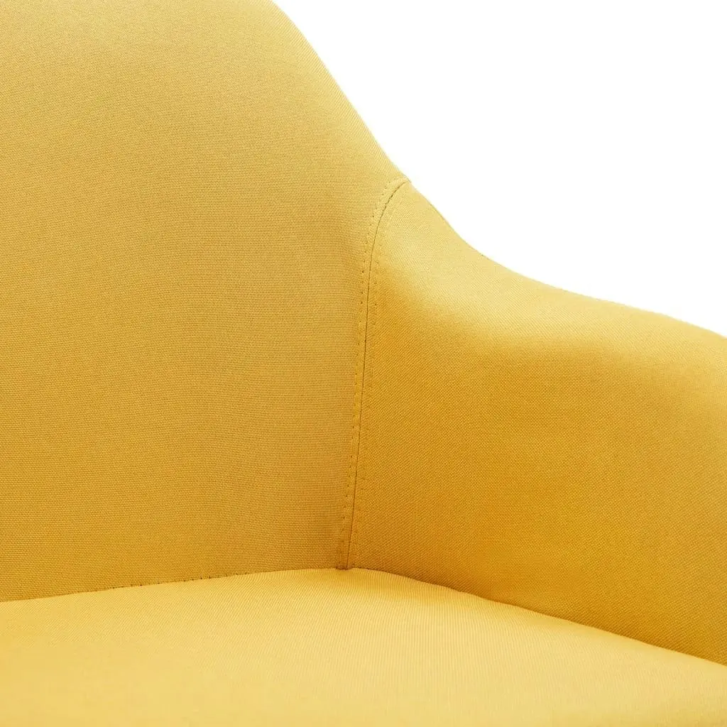 Swivel Dining Chair Yellow Fabric 323038