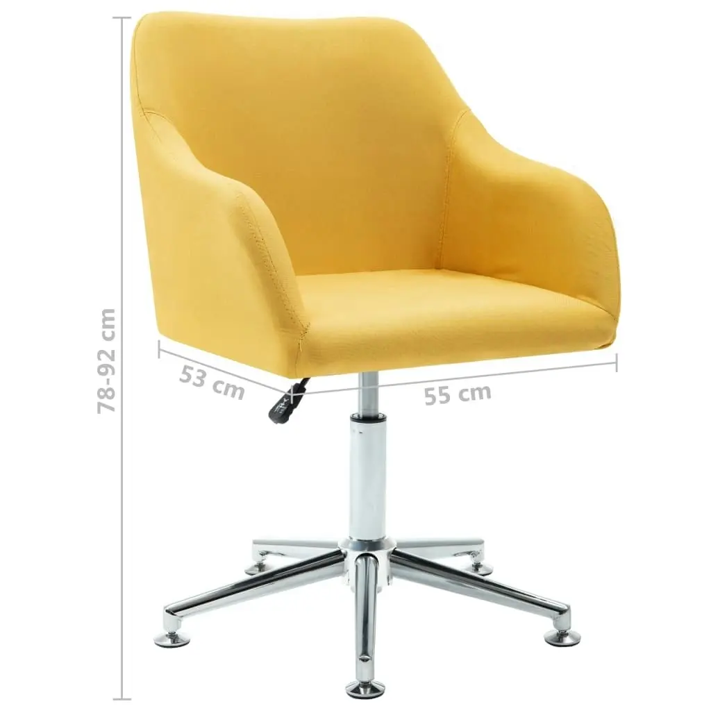 Swivel Dining Chair Yellow Fabric 323038