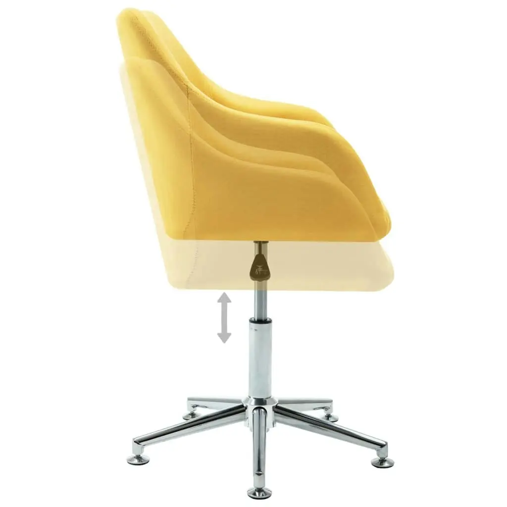 Swivel Dining Chair Yellow Fabric 323038